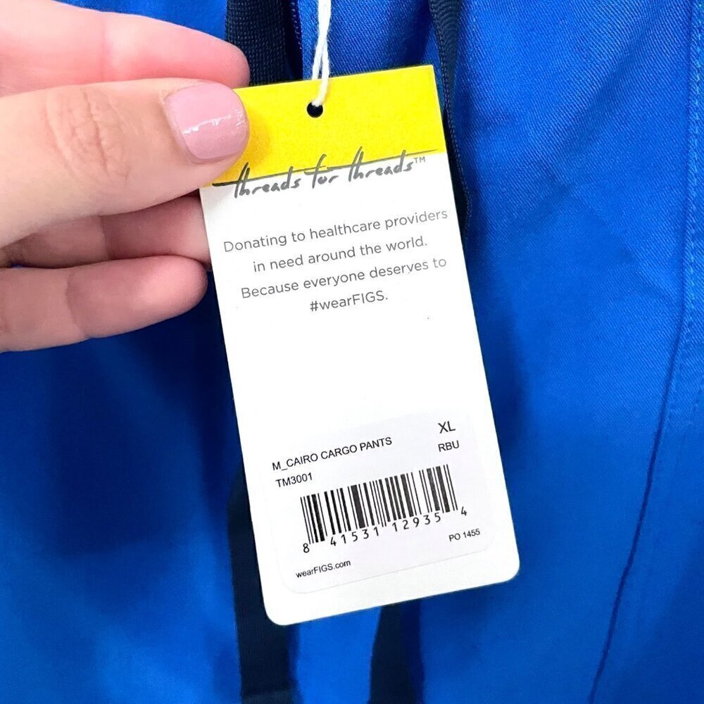NWT FIGS Cairo Cargo Scrub Pants Royal Blue Men's Size XL - Picture 7 of 7